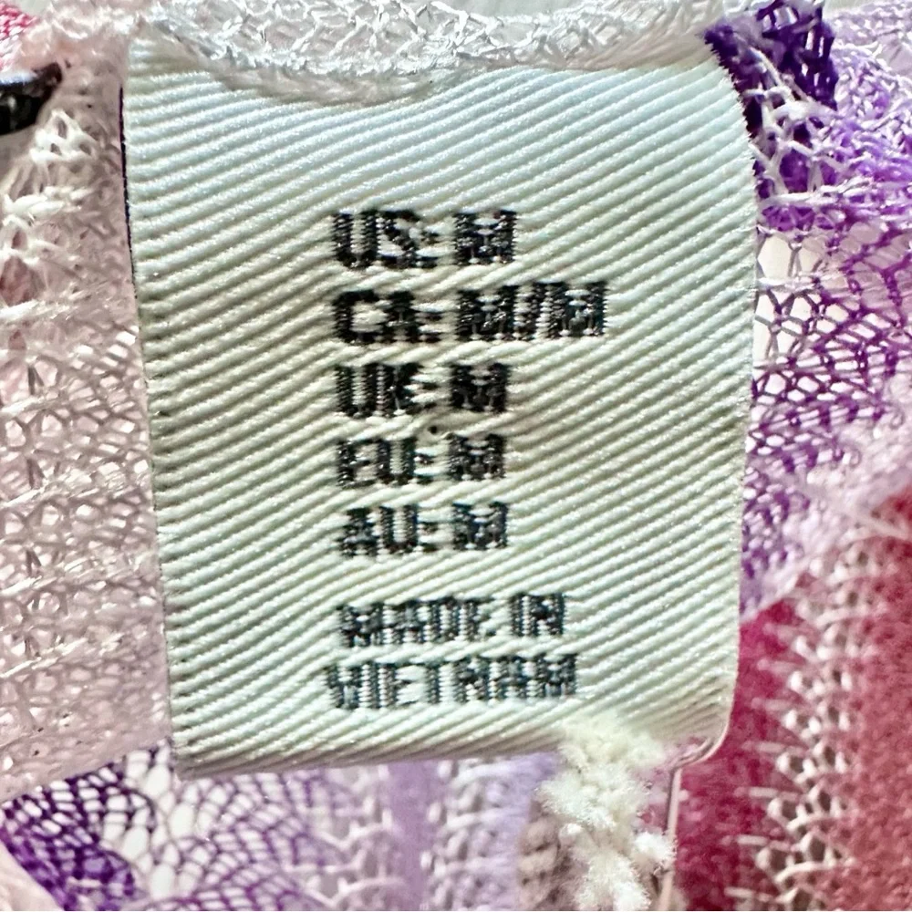 Haute Hippie Boho Pink & Purple Striped Beach Cover Up Dress w/ Pockets | Size M - Picture 10 of 12